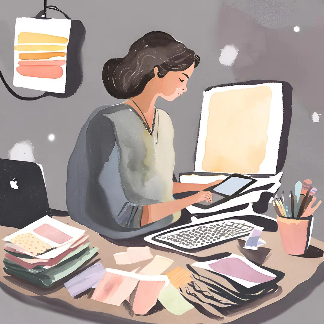 illustration of a person with a laptop